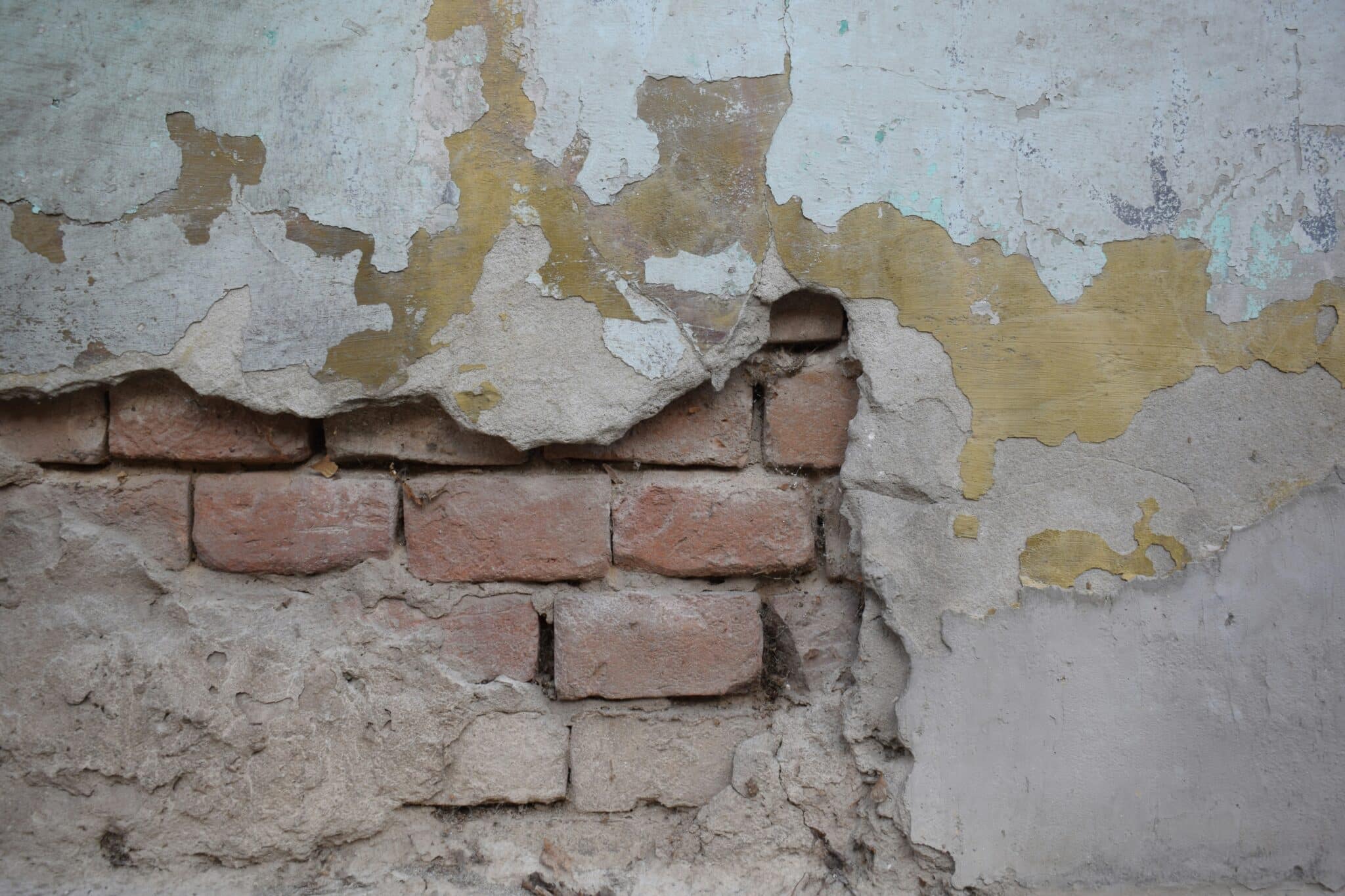 cracked plaster on a wall